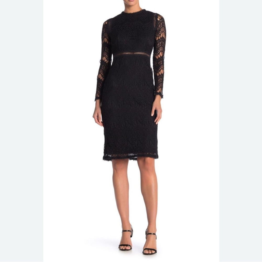 Nordstrom black lace dress love X design XS